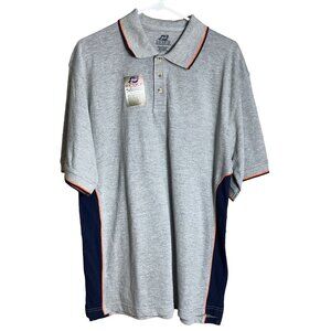 New Golf Shirt Polo Henley Gray Knit Short Sleeve Spike Sports Athletic Mens L